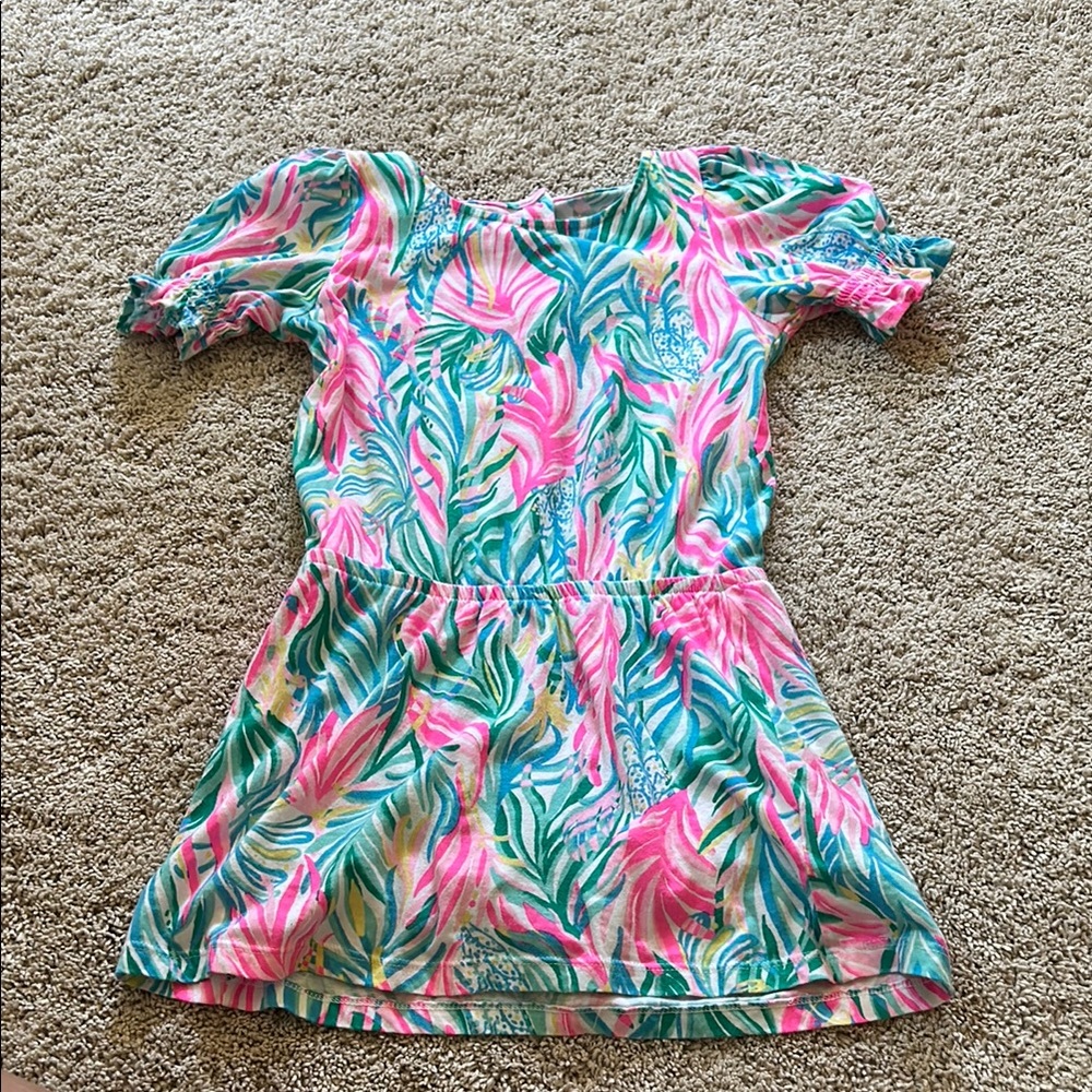 Lilly Pulitzer Kids Dress - Pink, Blue, Green Tropical Print - Size Medium 6-7